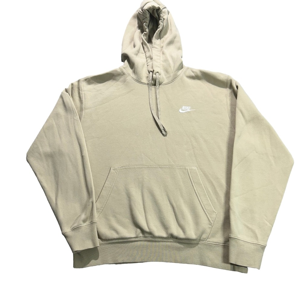 Nike Hoodie Mens M Tan Sportswear Club Fleece Pullover BV2654-206